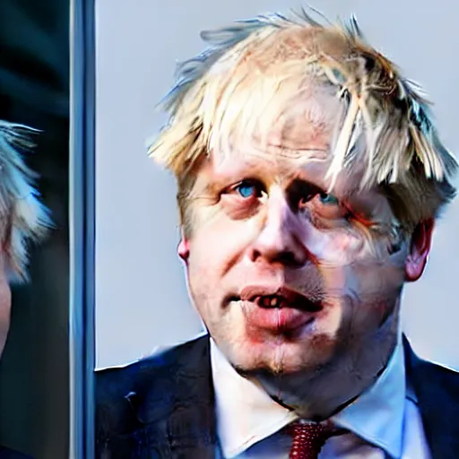 Prompt: Boris Johnson photoshopped to have massive eyes on top of stalks from his head