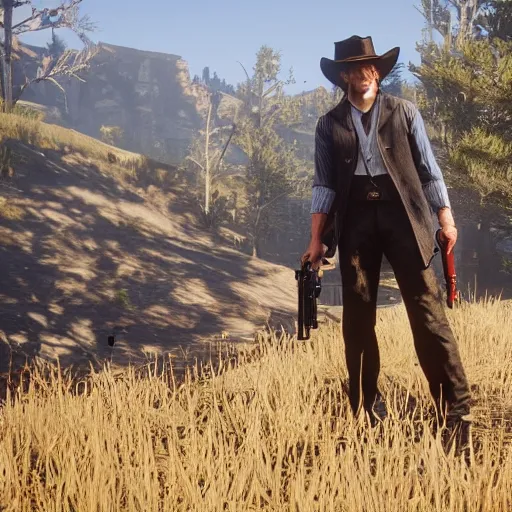 Image similar to xQc in red dead redemption 2