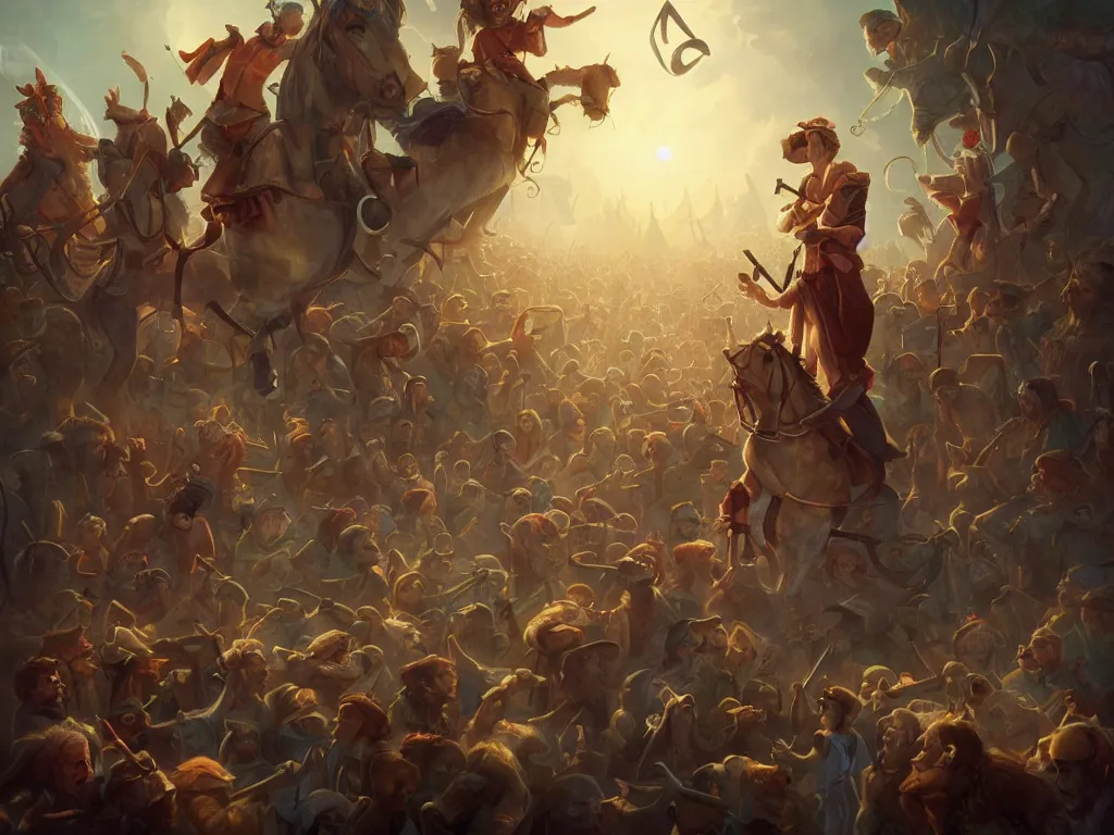 Image similar to Jay Powell as Pied Piper of Hamelin, digital art, cgsociety, artstation, stunning, trending, award-winning,