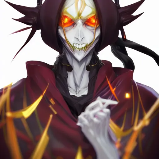 Image similar to anime portrait of ainz ool gown as an anime antagonist by Stanley Artgerm Lau, WLOP, Rossdraws, James Jean, Andrei Riabovitchev, Marc Simonetti, and Sakimichan, trending on artstation