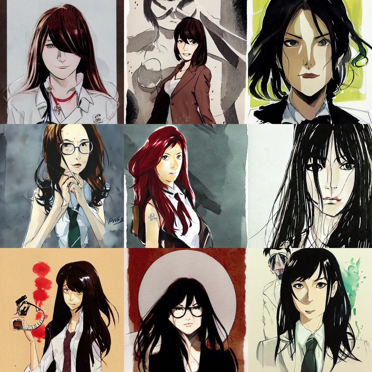 Prompt: portrait of makise kurisu, by dustin nguyen