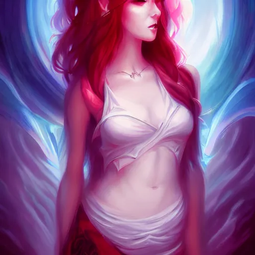 Prompt: I live between heaven and hell by Ross Tran