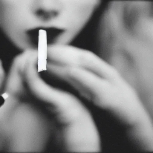 Image similar to feminine hand, holding a cigarette, black and white, lomography