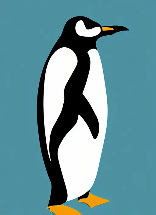 Image similar to portrait of a penguin doing penguin things,Karolis Strautniekas, editorial illustration, detailed, art deco, Mads Berg, matte print