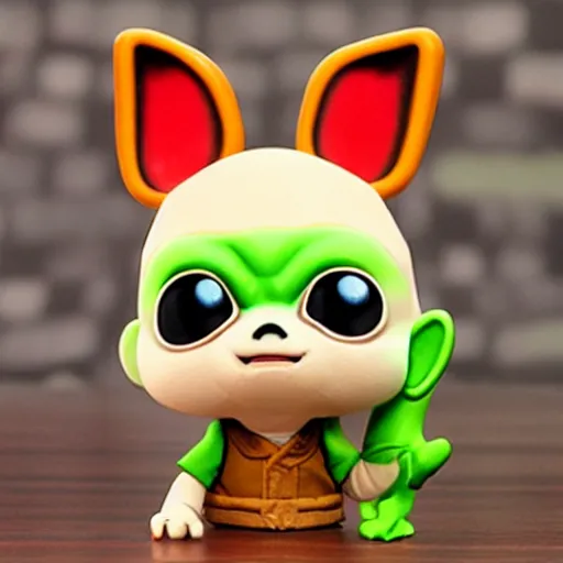 Prompt: baby yoda stop motion animal crossing character vinyl action figure, plastic, toy