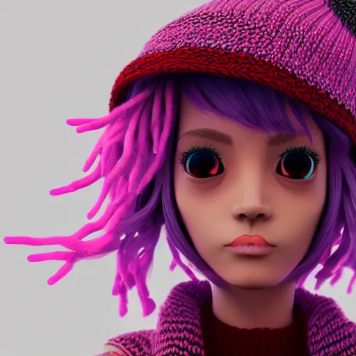 Image similar to knit candypunk witch, high - quality, character design!!!! beautiful lighting, magicpunk, dollpunk, 1 6 k, oled, octane, redshift, hyper detailed, excellent detail