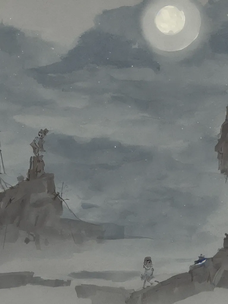 Image similar to moonlight by disney concept artists, blunt borders, rule of thirds