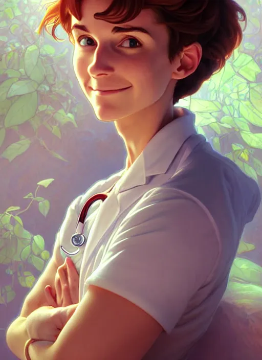 Image similar to cute doctor mason mount, natural lighting, path traced, highly detailed, high quality, digital painting, by don bluth and ross tran and studio ghibli and alphonse mucha, artgerm