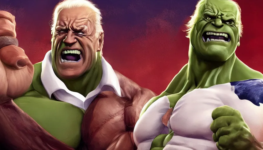 Prompt: Joe Biden is Hulk Hogan, hyperdetailed, artstation, cgsociety, 8k