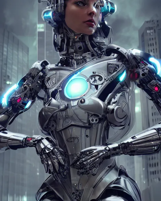 Image similar to cyborg cybersuits goddesses, microchip, artificial intelligence, bio-mechanical bio-luminescence, neurons, nerve cells, octane render, cinematic, rim light, hyper realism, high detail, masterpiece, high fashion