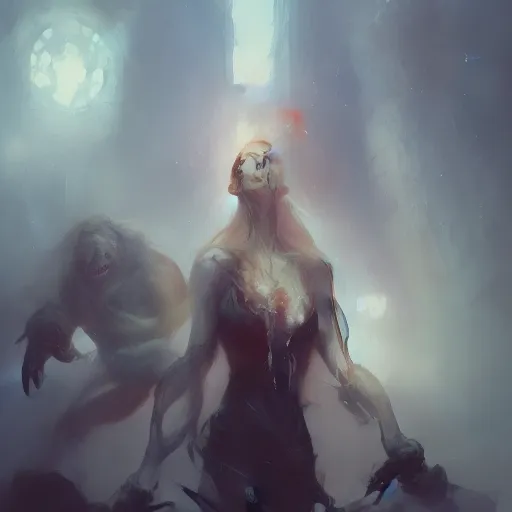 Image similar to blissful death, melancholic concept art by greg rutkowski and tony sart, trending on artstation