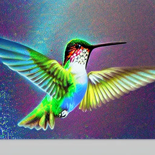 Image similar to islife tearing reflecting hummingbird submerged transparent crystallidigitalart