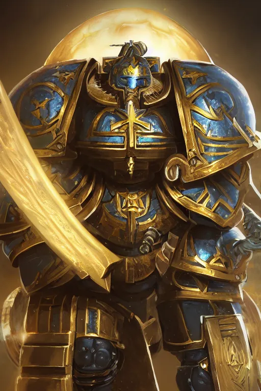 Image similar to armor portrait heros warhammer 4 0 k horus heresy fanart - the primarchs emperor by johannes helgeson animated with vfx concept artist & illustrator global illumination ray tracing hdr fanart arstation zbrush central hardmesh 8 k octane renderer comics stylized