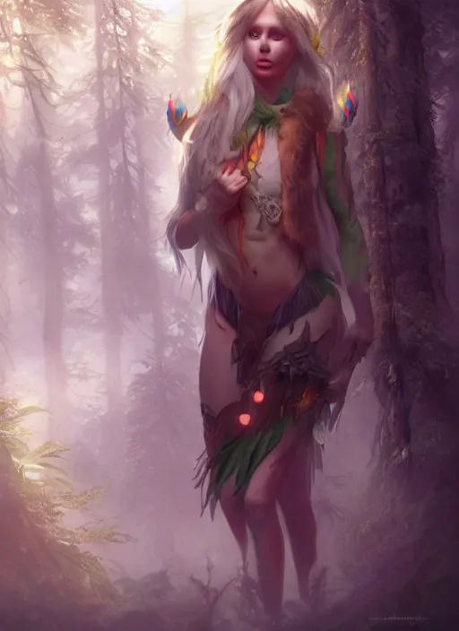 Prompt: a gorgeous princes of the forest, 8k render, ultra realistic, soft lighting, artstation, Annie Leibovitz, artgerm