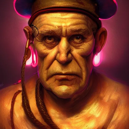 Image similar to 3 5 mm photo of popeye the sailor man, huggy wuggy from poppy playtime video game, fullbody, ultra high detailed, glowing lights, oil painting, greg rutkowski, charlie bowater, beeple, unreal 5, daz, hyperrealistic, octane render, rpg portrait, dynamic lighting, fantasy art, beautiful face, old photo, antique photo