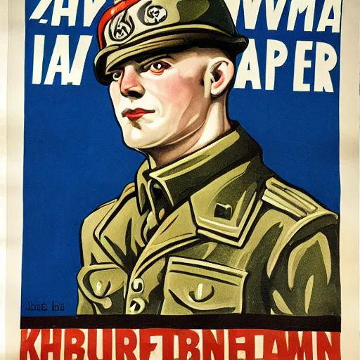 Image similar to ww 2 german soldier propaganda poster, intricate