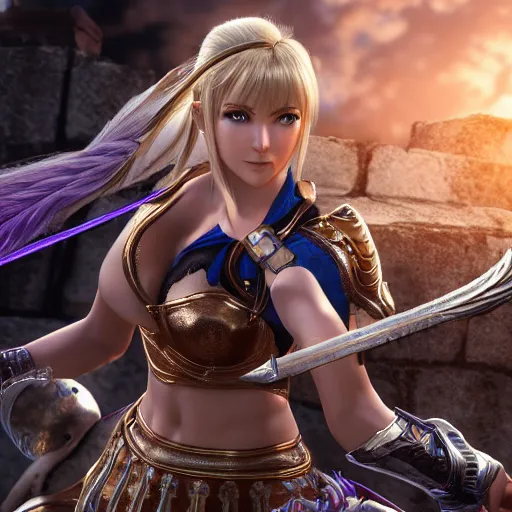 Image similar to sophitia alexandra from soulcalibur, octane render, detailed, 4k, portrait, detailed face, beautiful,