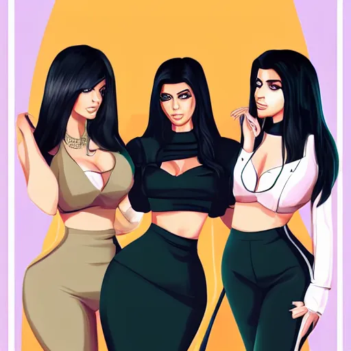 Image similar to The Kardashians asking for their credentials from the IT guys, ultra detailed, sharp focus, artstation, pixiv,