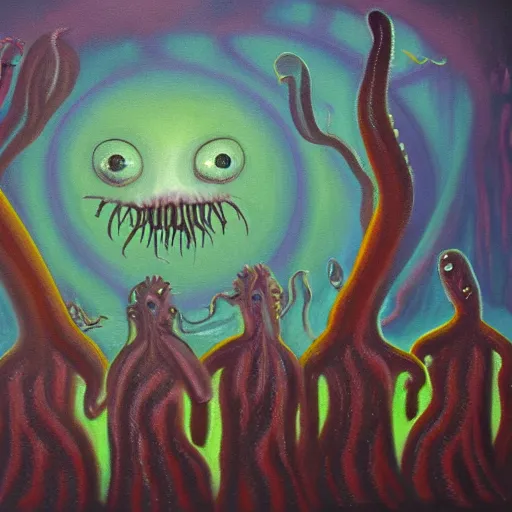 Prompt: painting of a lovecraftian horror