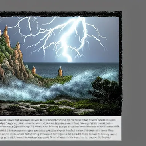 Prompt: Ultra Realistic Hyper detailed Fantasy view of a Haunted Mansion overlooking the cliffs edge where ocean waves are crashing during a lightning storm