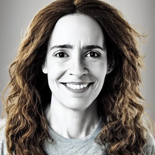 Prompt: photo of hermione granger in her 4 0 s, smiling, realistic, perfect eyes, symmetrical, full body shot, wide angle, sharp focus, 8 k high definition, insanely detailed, intricate, elegant