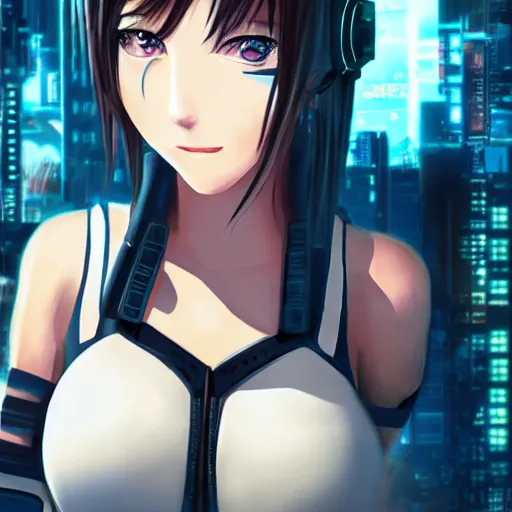 Prompt: cyberpunk anime girl