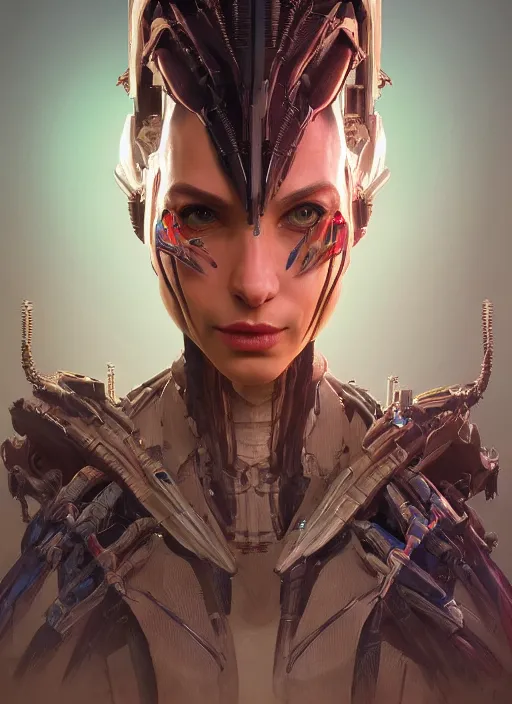 Image similar to asymmetrical!! portrait of an alien with large neontubes in face in the style of, machine face, intricate, elegant, highly detailed, digital painting, artstation, biolusence, concept art, smooth, sharp focus, illustration, art by artgerm and greg rutkowski and alphonse mucha, horizon zero dawn 8 k