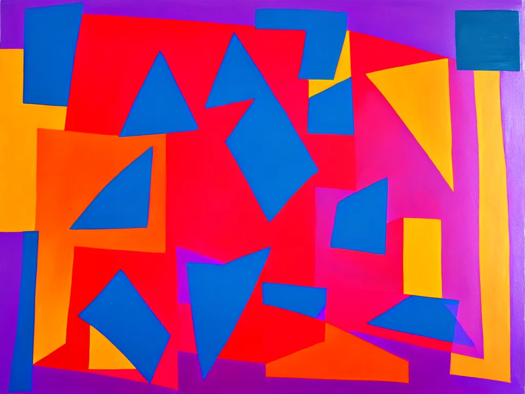 Prompt: abstract painting using shapes, made by lygia clarke