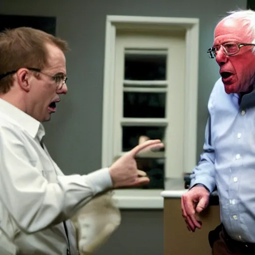 Image similar to bernie sanders yelling at walter white,