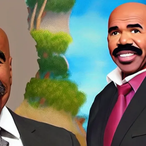 Prompt: steve harvey as bob ross