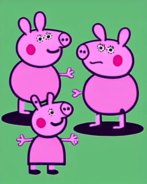 Prompt: glitchcore Peppa Pig