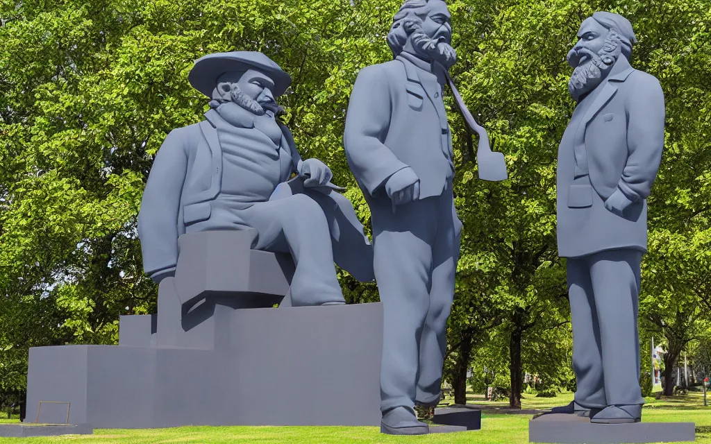 Image similar to large statue of marx, in the statue park in st. petersburg, by kenton nelson,