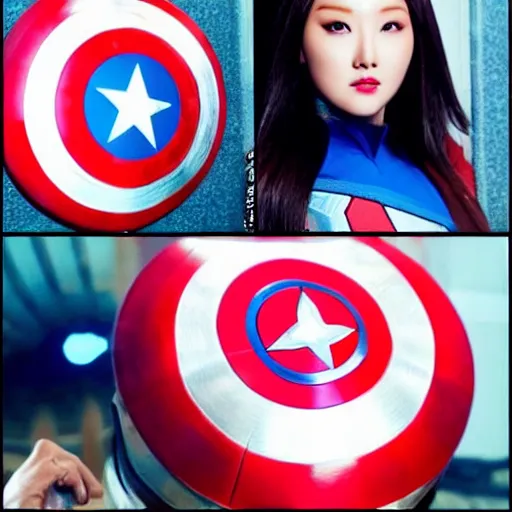 Image similar to hwasa as captain america