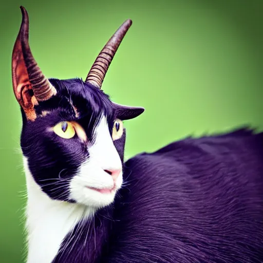 Image similar to a cat - goat - hybrid, animal photography