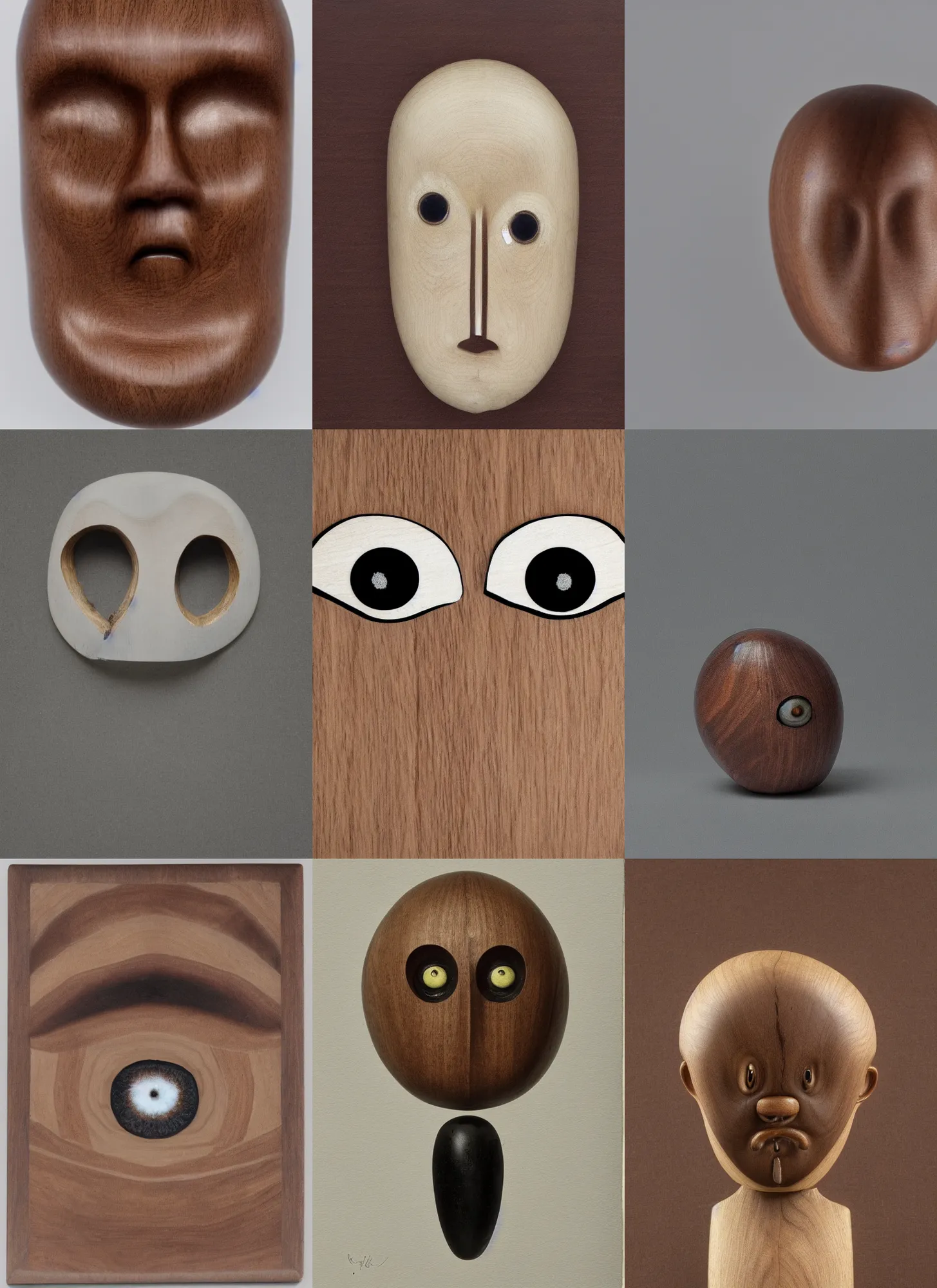 Image similar to austere walnut with two austere eyes and mouth, white background