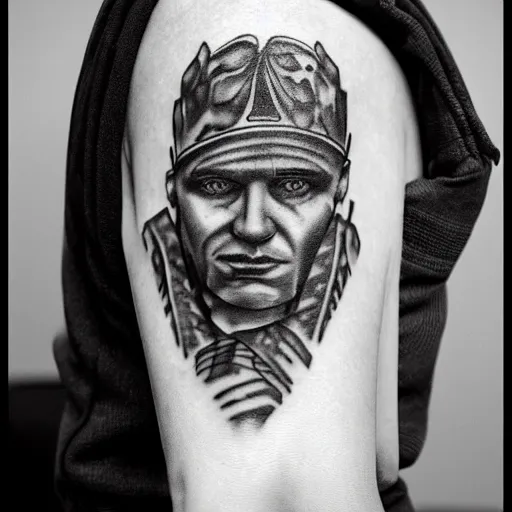 Image similar to black and white photorealistic photo of russian prison tattoos, russian criminal tattoos, nakolki, sergei vasiliev photography