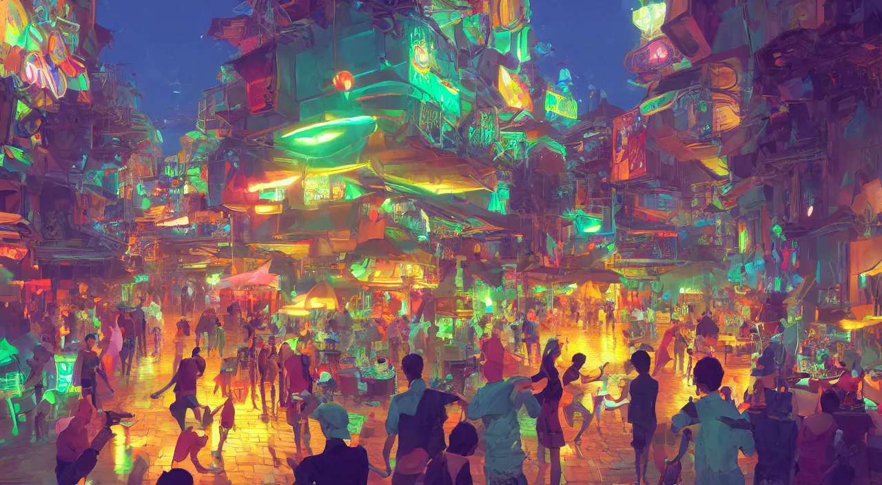 Image similar to bazaar zouk oriantal multicolorful sky shine place mosquet painting stylized digital video game icon global illumination ray tracing 8 k hd resolution, by ilya kuvshinov and cushart krentz and gilleard james