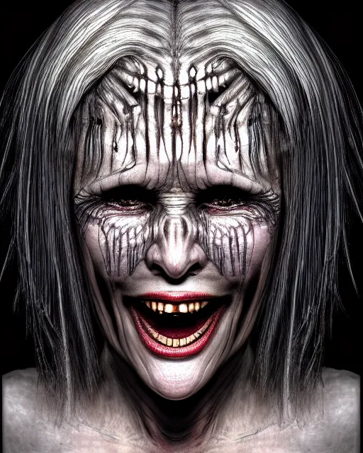 Prompt: manic adult woman character portrait, by hr giger, highly detailed, dynamic shadows, 4 k, splash art