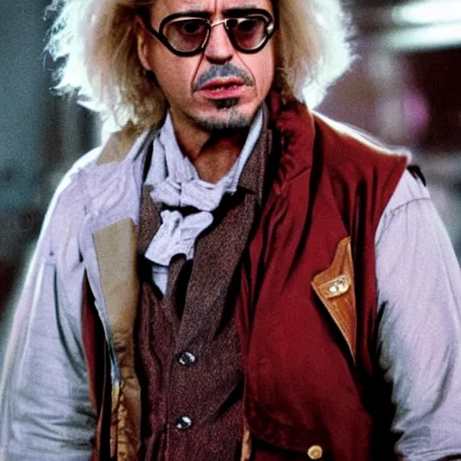 Image similar to robert downey jr as doc brown