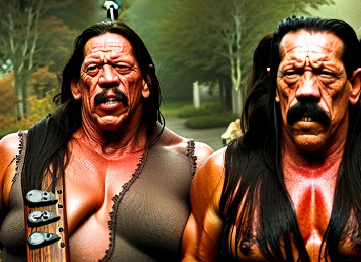 Image similar to films still of danny trejo as machete in new hocus pocus movie, 8 k