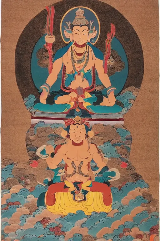 Prompt: a thangka of WUKONG