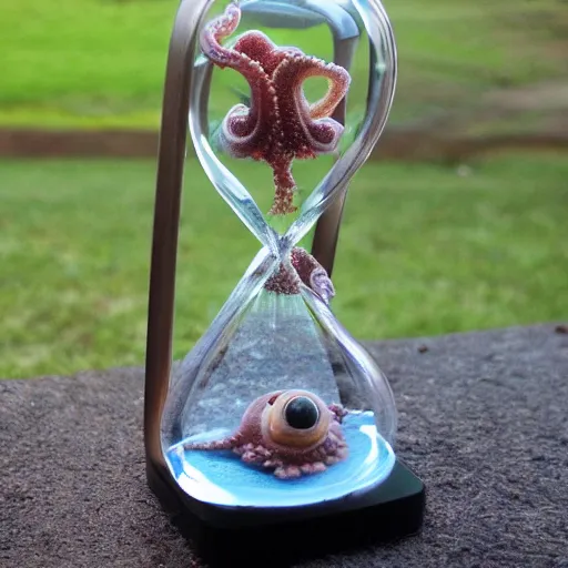 Prompt: an octopus made out of an hourglass