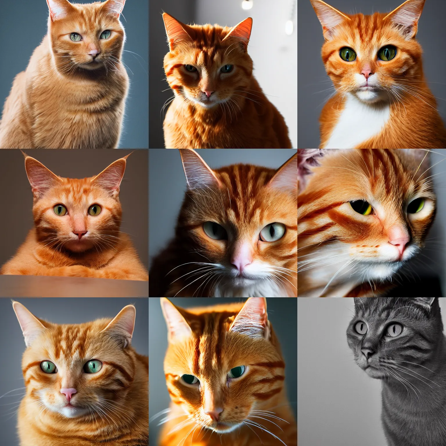 Prompt: ginger cat, studio lighting