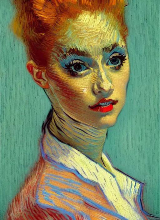 Prompt: portrait of a beautiful parisian dancer, detailed beautiful face in painting, detailed beautiful portrait, expressionist oil painting masterpiece, 8 k resolution, smooth, sharp focus, pastel color palette, trending on artstation, by van gogh