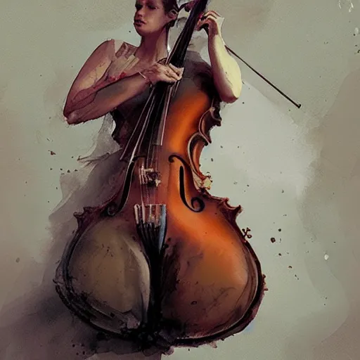 Image similar to body as a cello by greg rutkowski