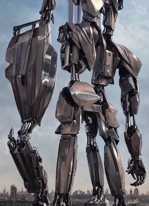 Image similar to anubis-headed humanoid metal robots take over london, detailed digital art, trending on Artstation