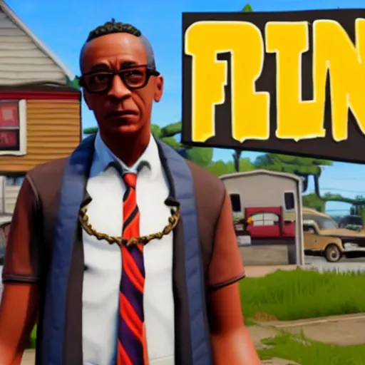 Image similar to gus fring in fortnite