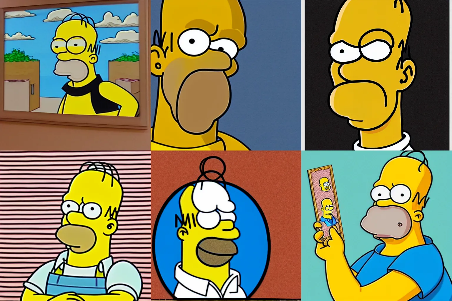 Prompt: homer simpson drawn in the style of king of the hill