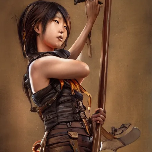 Prompt: Yuno Gasai staring into the camera holding an axe, professional modeling, looking down on the camera, detailed, centered, digital painting, artstation, concept art, donato giancola, Joseph Christian Leyendecker, WLOP, Boris Vallejo, Breathtaking, 8k resolution, extremely detailed, beautiful, establishing shot, artistic, hyperrealistic, beautiful face, octane render, cinematic lighting, dramatic lighting, masterpiece