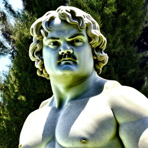Image similar to jack black as a greek marble statue